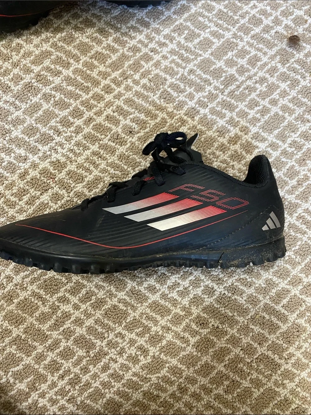 adidas Kids Black Sneakers with Red Accents